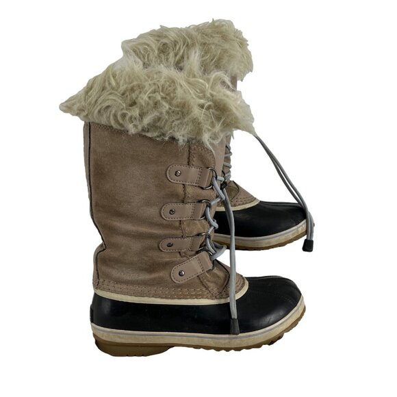 Sorel Joan of Arctic Beige Suede Winter Boots Women's Size 5 - Picture 1 of 12